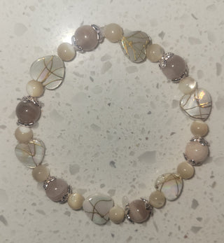 Aura Cleanse Sunstone and Shell Bracelet - Handmade