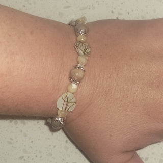 Aura Cleanse Sunstone and Shell Bracelet - Handmade