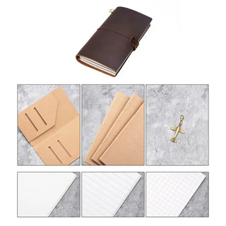 100% Genuine Leather Journal Refillable Travel Notebook Retro DIY Handmade Diary Sketchbook School Office Gift Customized