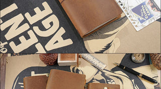 100% Genuine Leather Journal Refillable Travel Notebook Retro DIY Handmade Diary Sketchbook School Office Gift Customized