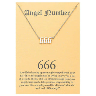 Stainless Steel Angel Number Necklace For Women 111 222 333 444 555 666 777 888 999 Pendant Chain Female Party Jewelry With Card