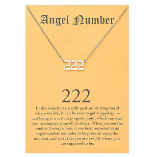 Stainless Steel Angel Number Necklace For Women 111 222 333 444 555 666 777 888 999 Pendant Chain Female Party Jewelry With Card