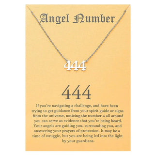 Stainless Steel Angel Number Necklace For Women 111 222 333 444 555 666 777 888 999 Pendant Chain Female Party Jewelry With Card
