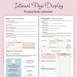 B5 Productivity Planner, Daily and Weekly Organizer with Priorities,To-Do List,Schedule,Floral Cover Journal for Time Management
