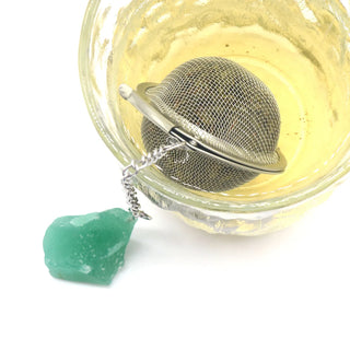Crystal Tea Infuser - Stainless Steel Reusable Filter with Gemstones