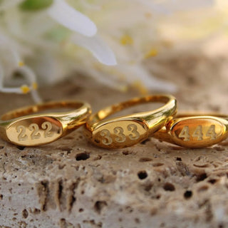 2023 Fashion  Angel Number Rings Jewelry For Women 111 222 333 444 Lucky Number Stainless Steel Ring For Girls