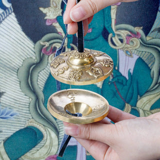 Tibetan Tingsha Cymbals 2pcs, Meditation Sanskrit Brass Chime Bells for Spiritual Healing Mindfulness, Yoga Buddhist