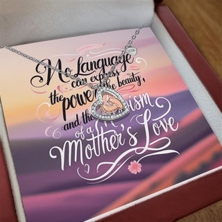 Motherhood Tribute Necklace – Baby Feet in Heart Pendant Gift